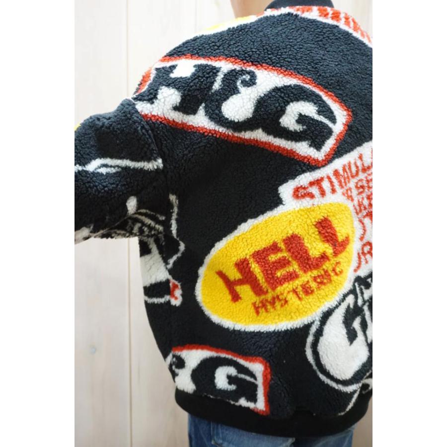 HYSTERIC GLAMOUR ヒステリックグラマー 01233AB08 HG ROADRUNNERS柄ジャカード リブブルゾン BLACK 正｜molotovcocktail7010｜12