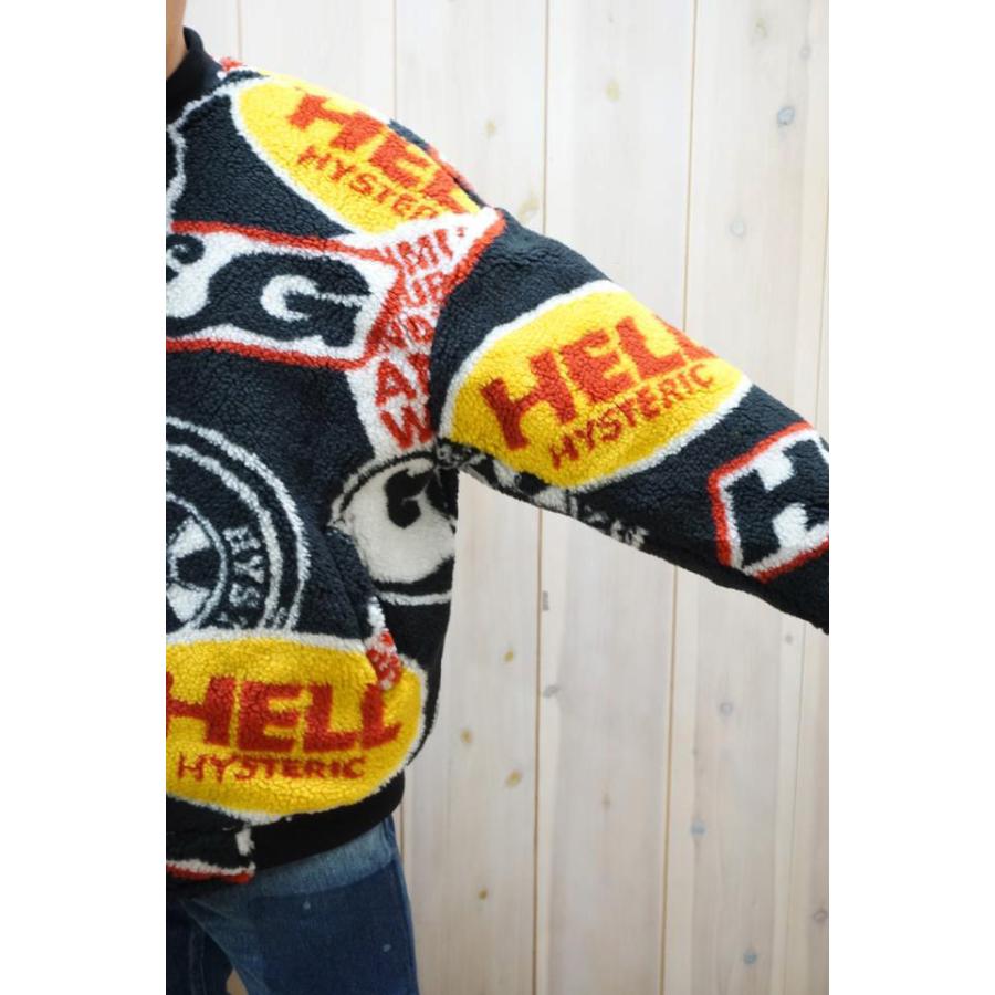 HYSTERIC GLAMOUR ヒステリックグラマー 01233AB08 HG ROADRUNNERS柄ジャカード リブブルゾン BLACK 正｜molotovcocktail7010｜09