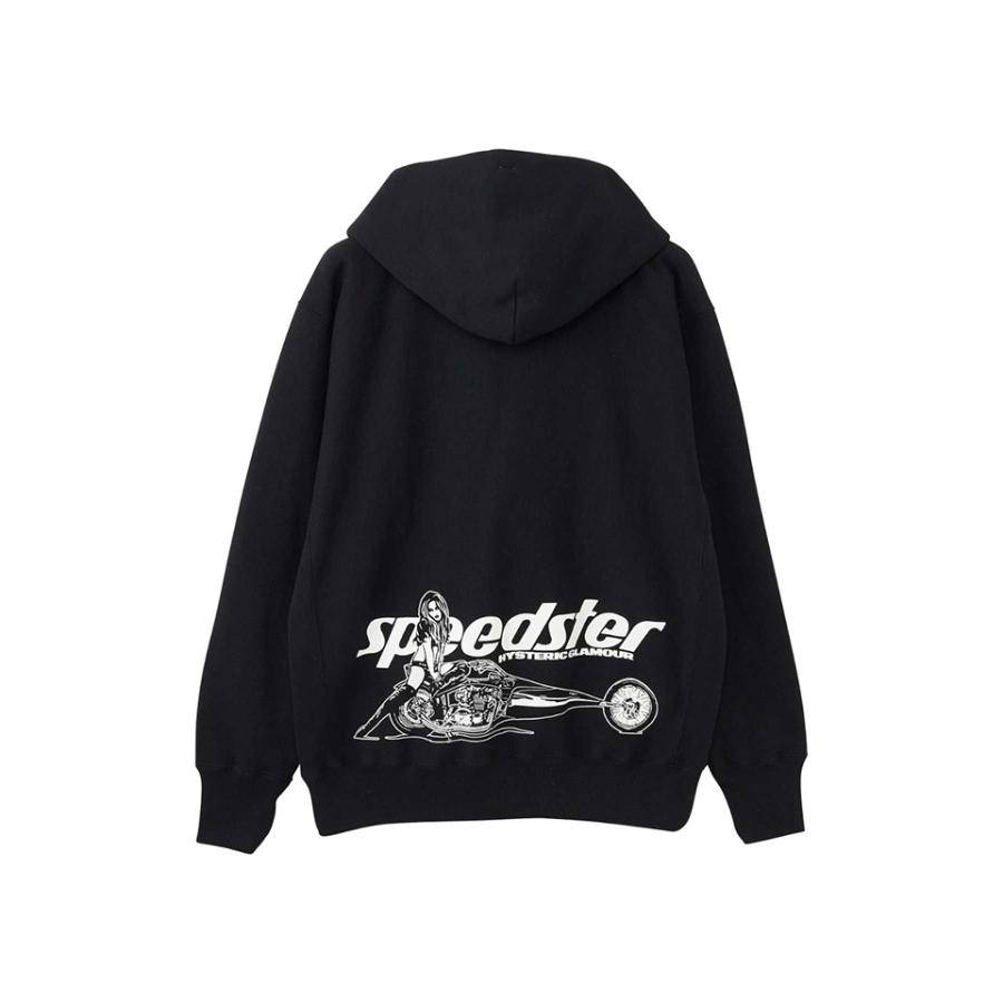 HYSTERIC GLAMOUR ヒステリックグラマー 02233CF03 SPEEDSTER ヘビーウエイトパーカー BLACK 正規通販 メン｜molotovcocktail7010｜02