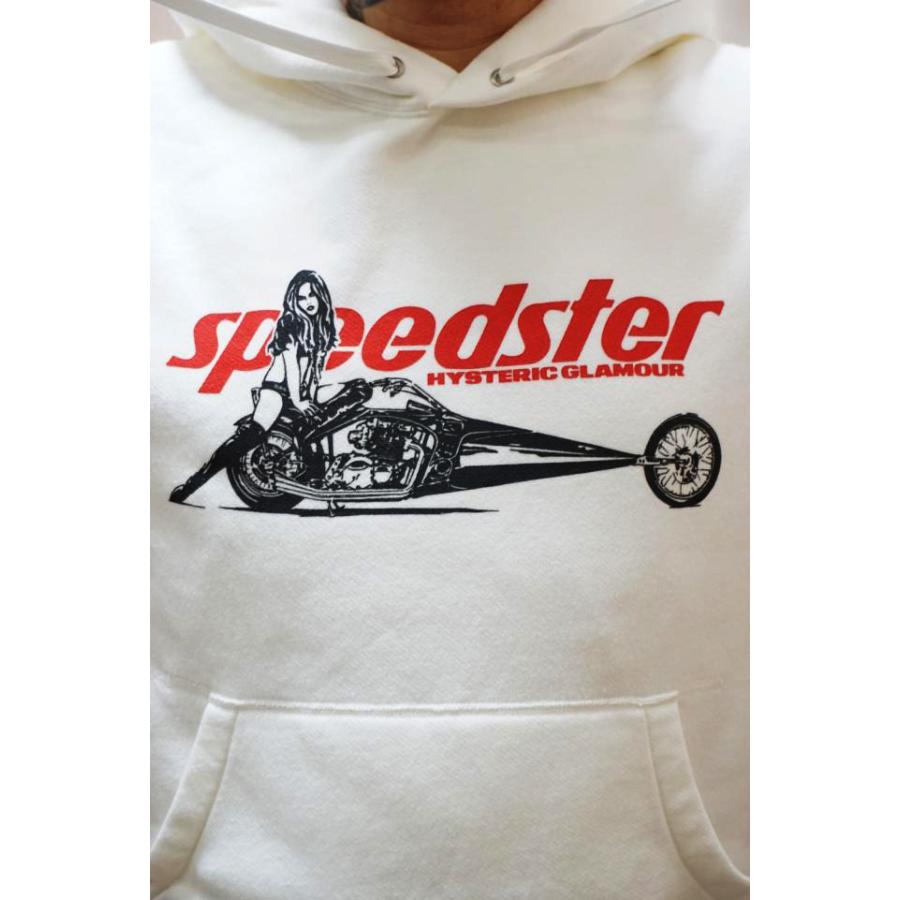 HYSTERIC GLAMOUR ヒステリックグラマー 02233CF04 SPEEDSTER パーカー WHITE 正規通販 メンズ