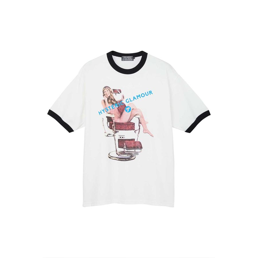 HYSTERIC GLAMOUR ヒステリックグラマー 02241CT17 HYSTERIC HAIR CUT Tシャツ WHITE 正規通販 メ｜molotovcocktail7010｜02