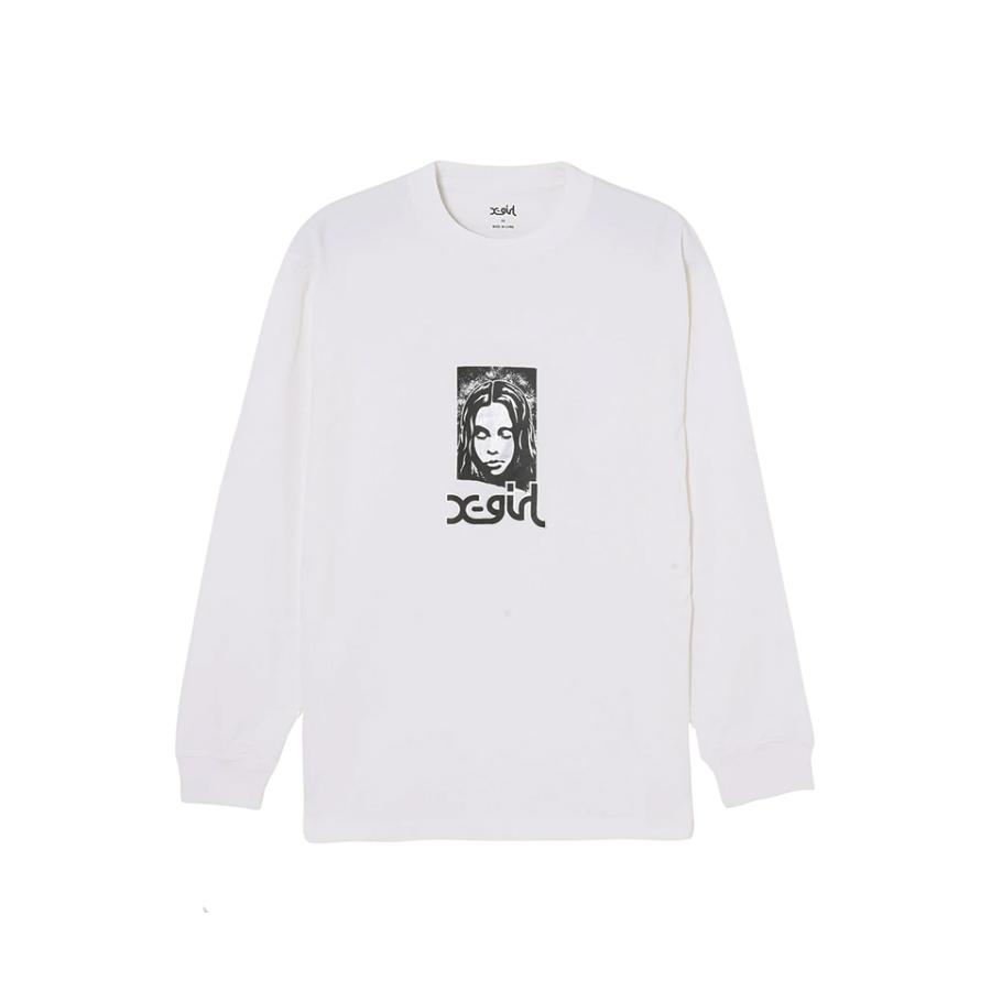 X-girl エックスガール 105241011012 GRUNGE FACE L/S TEE X-girl ロングスリーブTシャツ WHITE｜molotovcocktail7010｜02