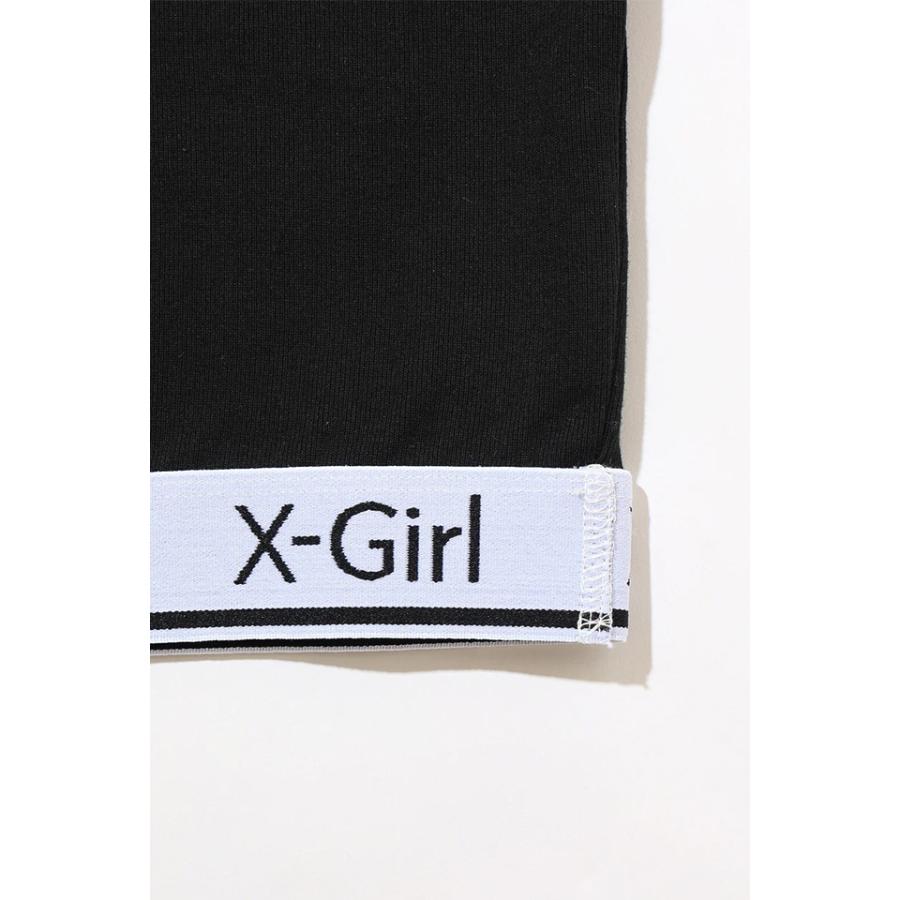 X-girl エックスガール 105242013025 LOGO AND STRIPE CROPPED S/S TOP クロップド丈Tシャツ BL｜molotovcocktail7010｜04