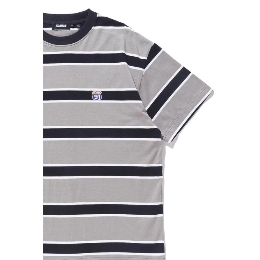 XLARGE エクストララージ 101241011013 XL91 STRIPED S/S TEE XLARGE ボーダーTシャツ GRAY 正規｜molotovcocktail7010｜03