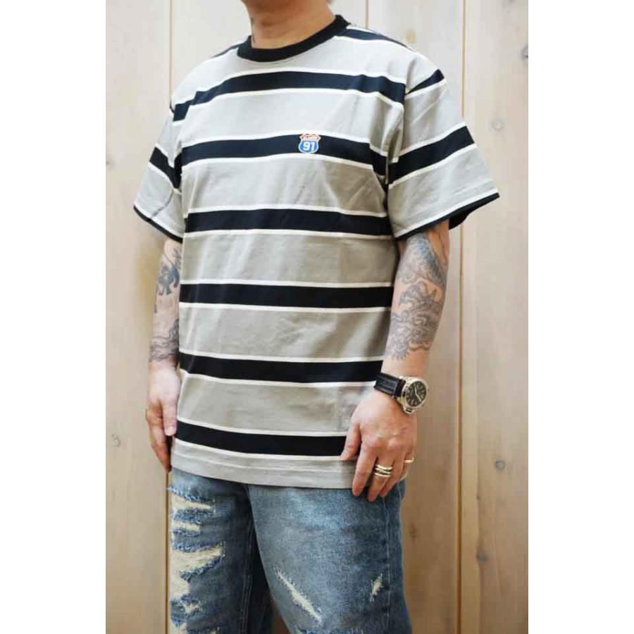 XLARGE エクストララージ 101241011013 XL91 STRIPED S/S TEE XLARGE ボーダーTシャツ GRAY 正規｜molotovcocktail7010｜05