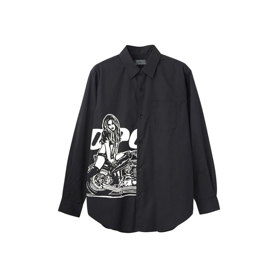 希少 美品 ヒステリックグラマー ポロシャツ メッシュ アウター 総柄 FREE HYSTERIC GLAMOUR ヒステリックグラマー 0231CH02 総柄 ガール