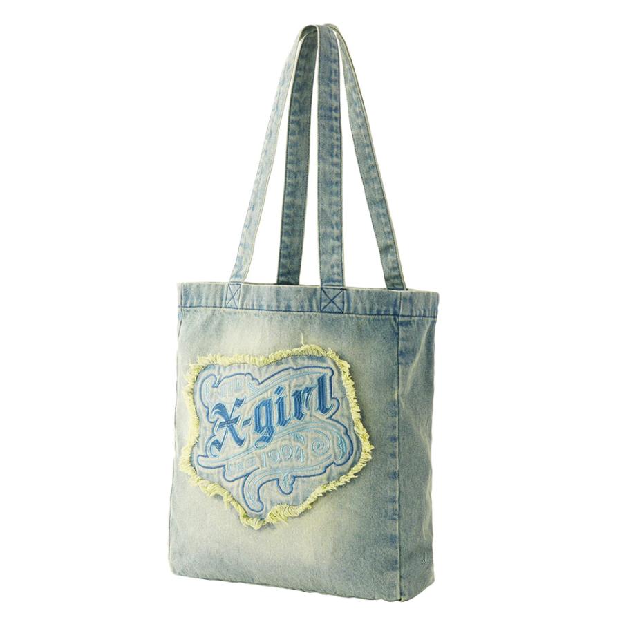 X-girl（エックスガール） 105251053005 FADED LOGO PATCH DENIM TOTE