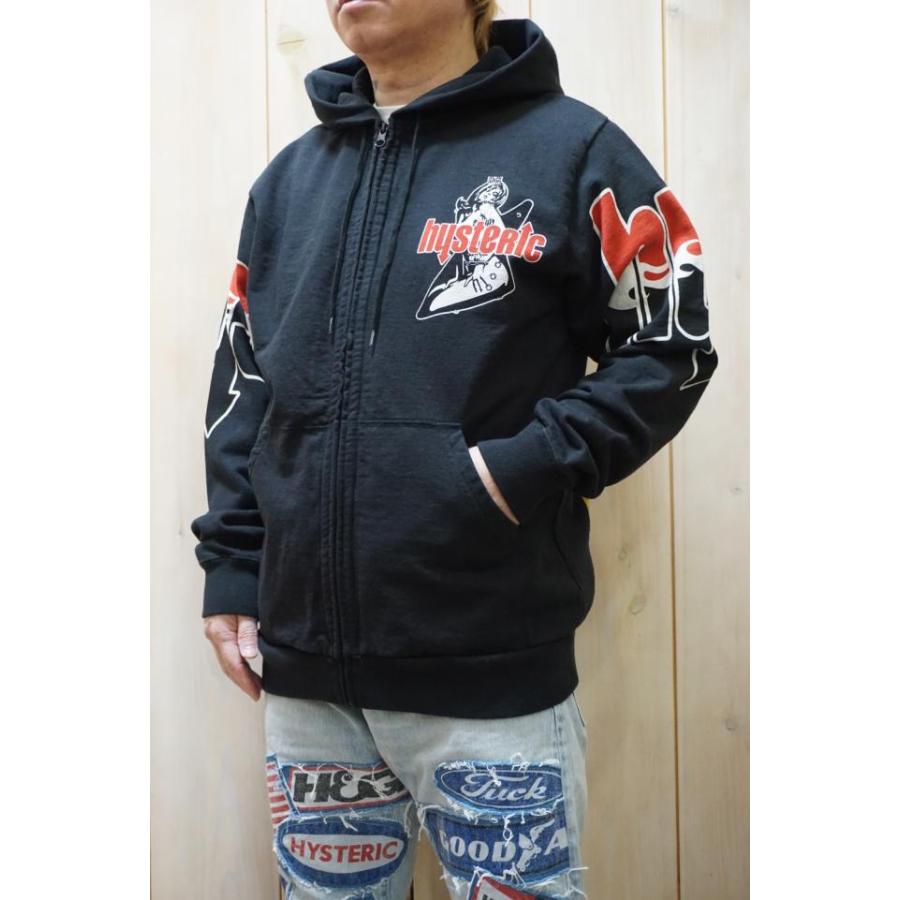 hysteric glamor HYS フルジップフーディ ブラック 送料無料 トップス HYSTERIC GLAMOUR ヒステリックグラマー HYS FLARE