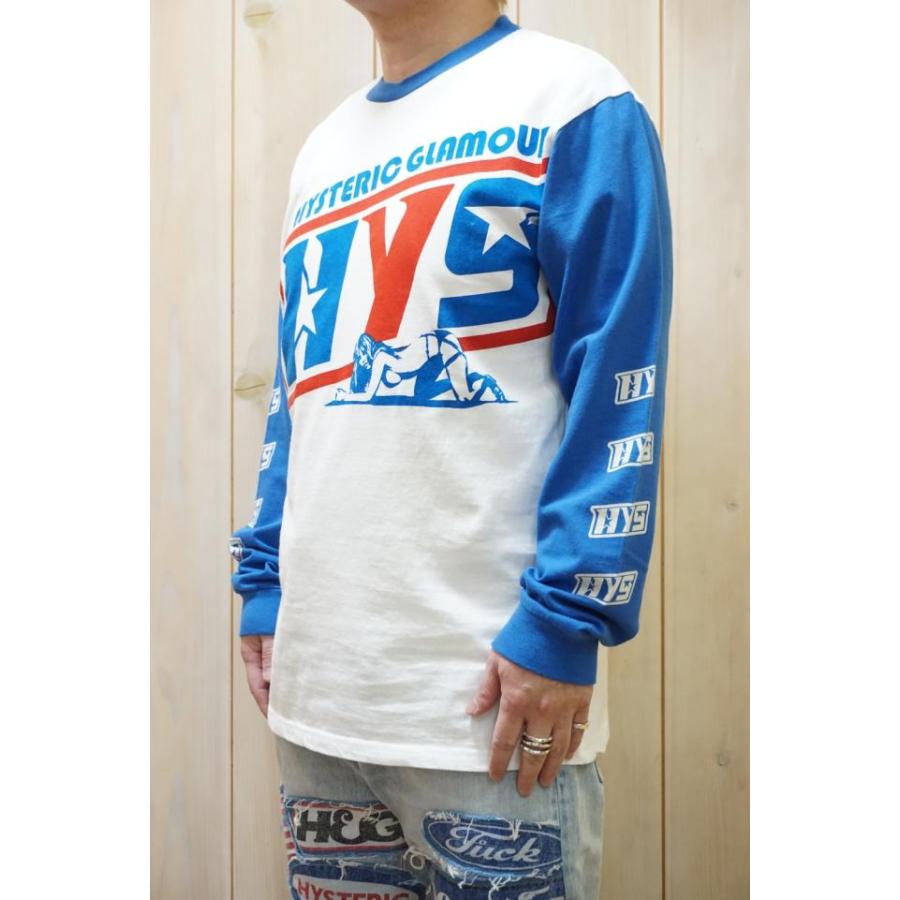 HYSTERIC GLAMOUR /ヒステリックグラマー　ロンT 水色/ブルー HYSTERIC GLAMOUR（ヒステリックグラマー） 02261CL06 DART TRACK T