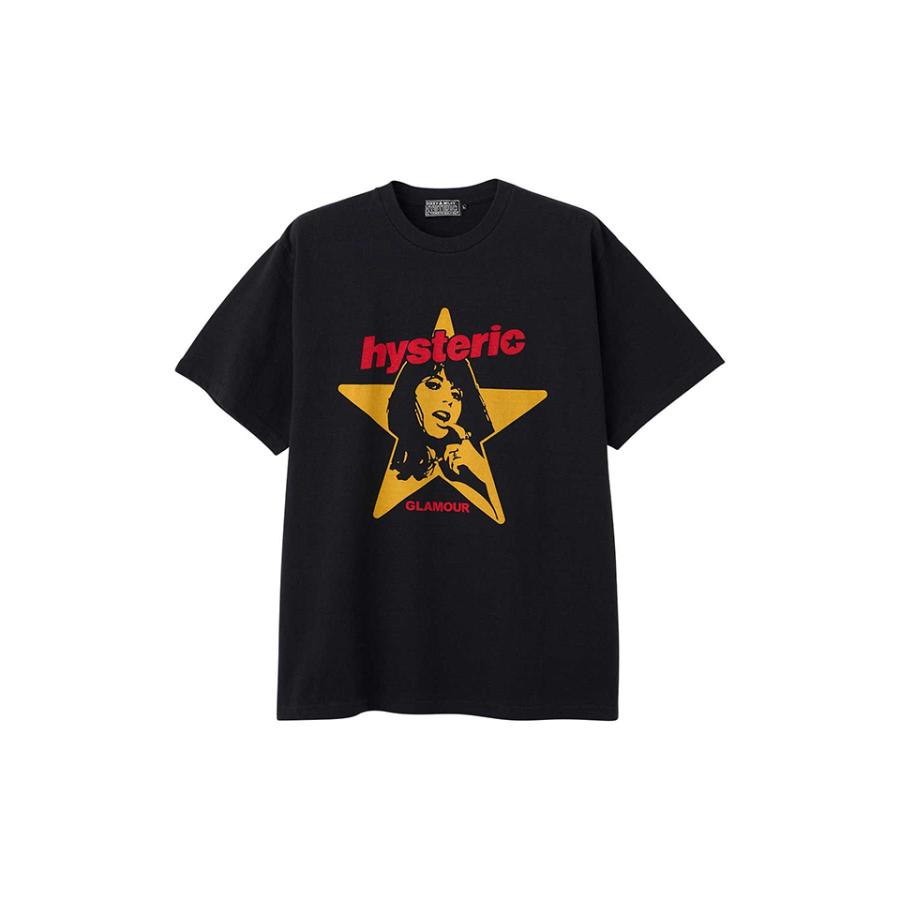 HYSTERIC GLAMOUR ヒステリックグラマー 02261CT24 STAR Tシャツ BLACK