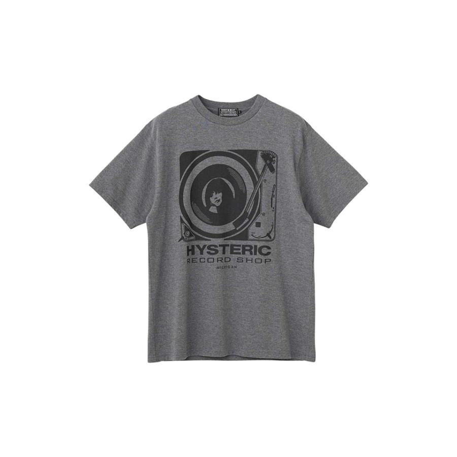 HYSTERIC GLAMOUR ヒステリックグラマー 02261CT28 HYS RECORD SHOP Tシャツ TOP GRAY 正規通販