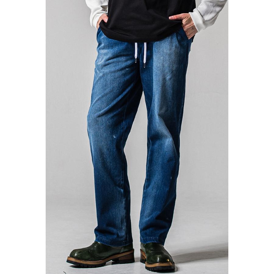 新品未使用 リサウンドクロージング デニムジャージ ワイドパンツ ブラック 新作 RESOUND CLOTHING - DENIM JERSEY WIDE PT / RC39-ST-016WTD / ライト