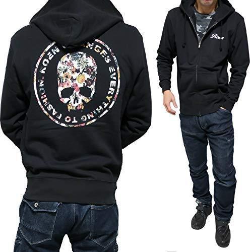 仕入元直送品 Roen ロエン メンズ パーカー 花柄 ボタニカル ドクロ スカル ブラック S Xl Roa 6 M 売上超高品質 Www Superavila Com