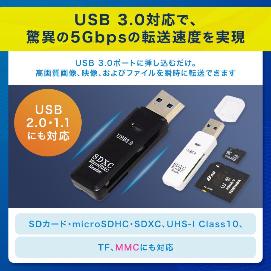 SDカードリーダー USB 3.0 カードリーダー マルチカードリーダー microSD SDXC｜mom-select｜04