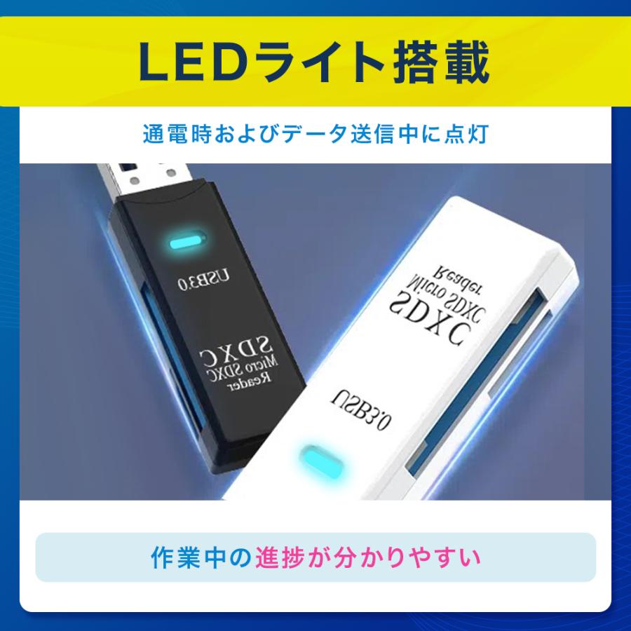 SDカードリーダー USB 3.0 カードリーダー マルチカードリーダー microSD SDXC｜mom-select｜05