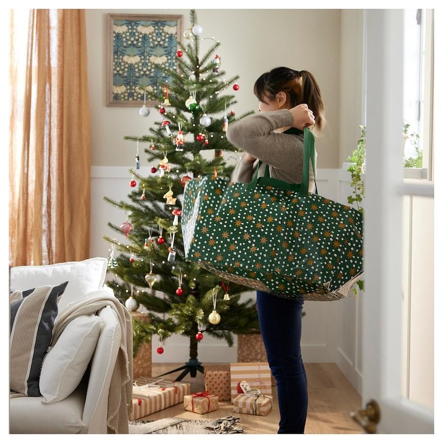 イケアIKEA★クリスマスᔦᔧ✩ VINTERFINT。グリーン☆星柄エコバッグ IKEA - イケアIKEA☆クリスマスᔦᔧ✩ VINTERFINT。グリーン☆星