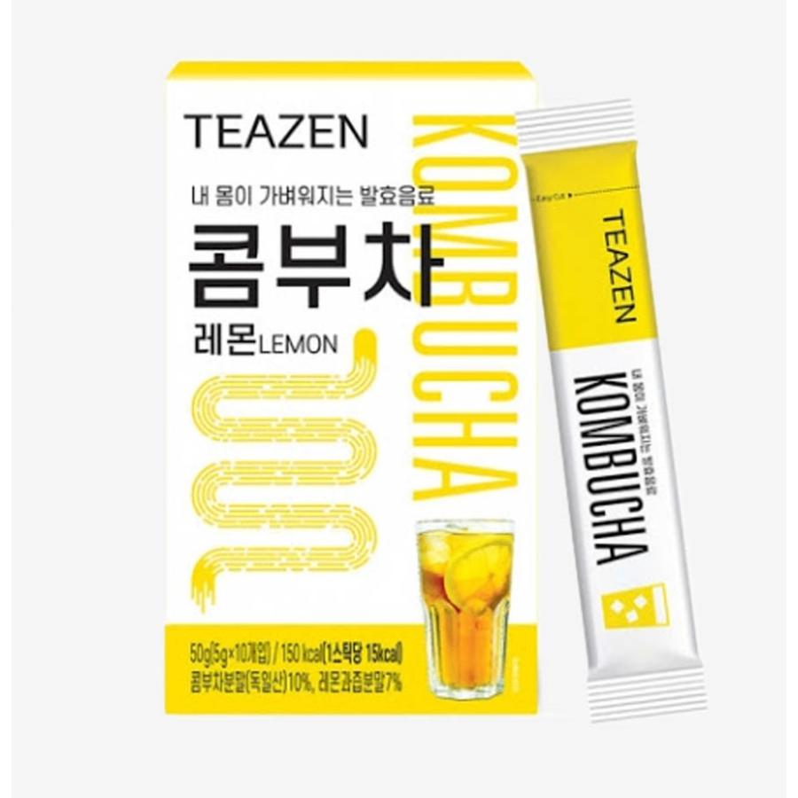 選べる3種類30本 TEAZEN ティーゼン コンブチャ 5gx30包 レモン/パイナップル/シャインマスカット/マンゴー コンブ茶 酵素 健康ドリンク 発酵飲料 韓国｜momanddad｜14