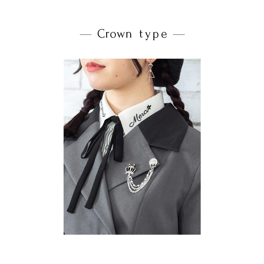 ピンバッジ ブローチ ワッペン エンブレム クラウン 制服 卒業式