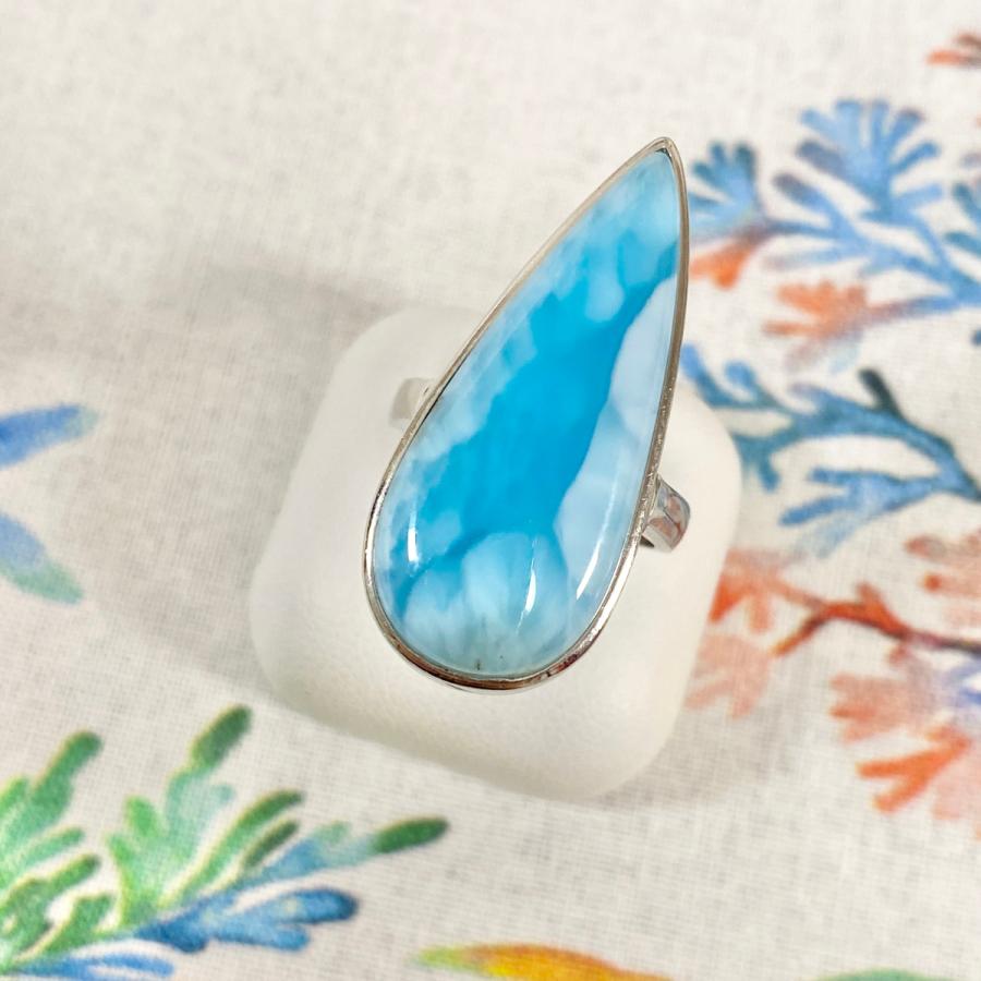 ラリマー シルバー925 リング 天然石 アクセサリー 指輪 ブルー
