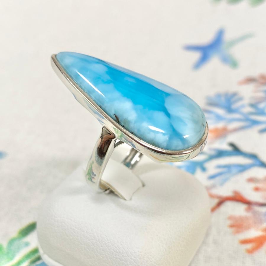 ラリマー シルバー925 リング 天然石 アクセサリー 指輪 ブルー