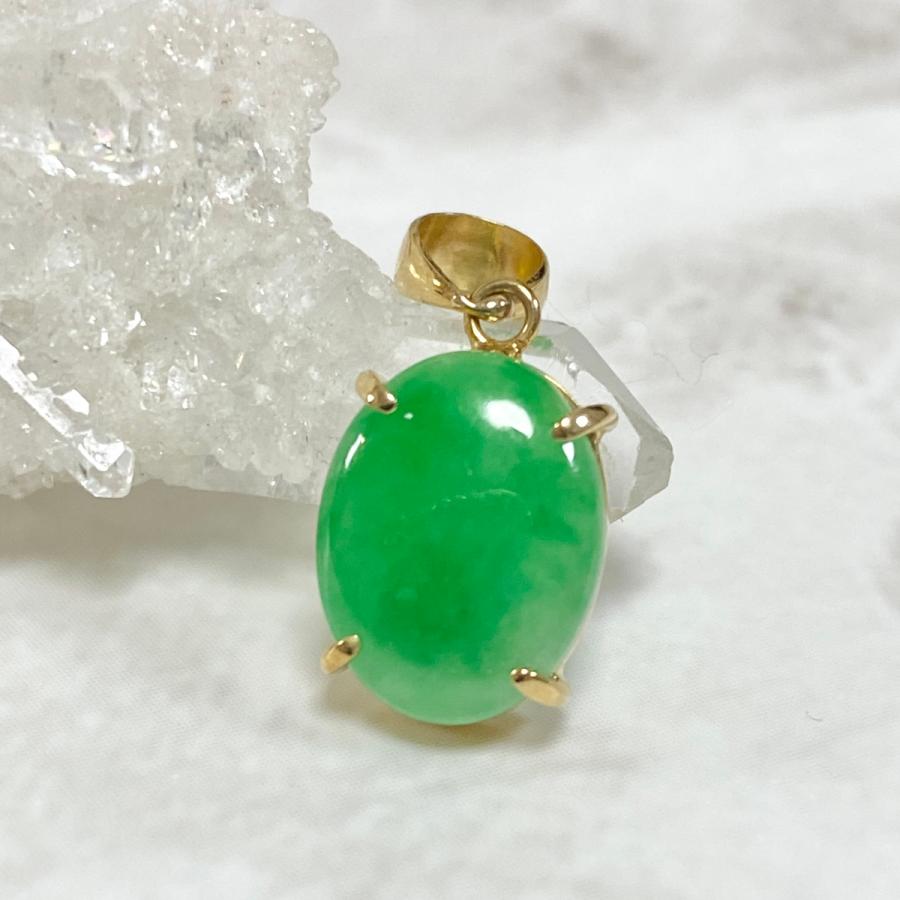 翡翠 ペンダントトップ ヒスイ ネックレス k18 18金 : momi