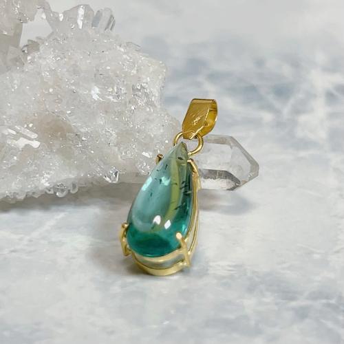 アパタイト　K18 ペンダントトップ 天然石ジュエリー　jewelryの画像