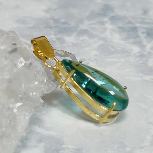 アパタイト　K18 ペンダントトップ 天然石ジュエリー　jewelryの画像