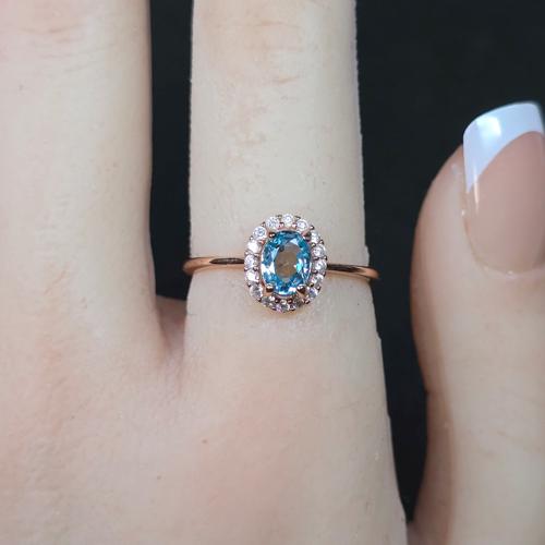 14k ブルージルコン 指輪 ブルージルコン リング ブルージルコン 指輪 ピンクゴールド