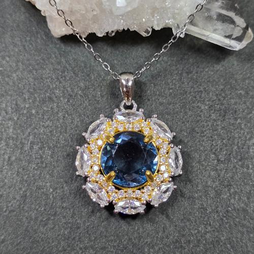 【M'S COLLECTION】シルバー925製ロンドンブルートパーズペンダント ロンドンブルートパーズ ペンダント ロンドンブルートパーズ