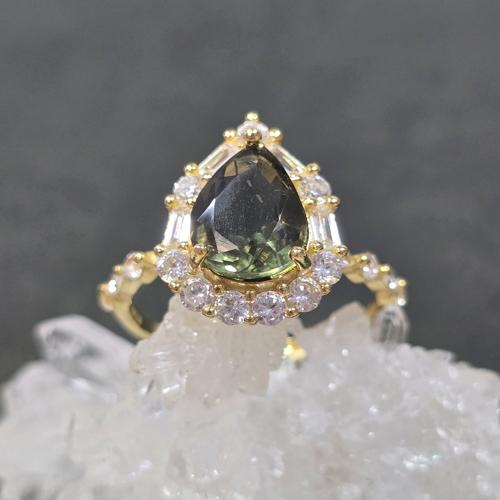 モルダバイト リング モルダバイト 指輪 ゴールド キラキラ : momi