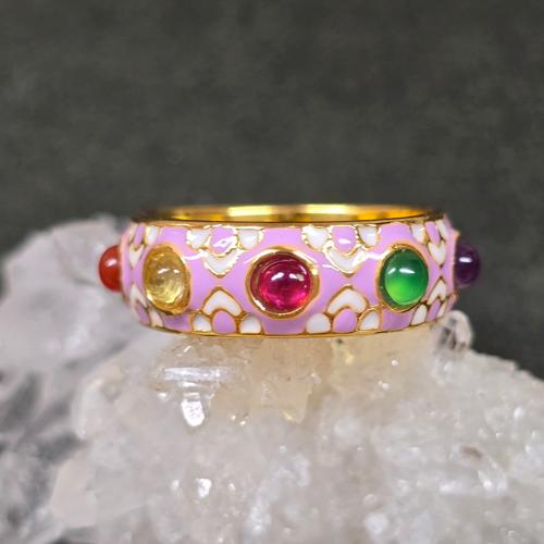 ミナカリ　リング　ルビー　カーネリアン　トルマリン等　天然石９石　14号　七宝 ミナカリ リング ルビー カーネリアン トルマリン等 天然石9石