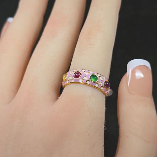 ミナカリ　リング　ルビー　カーネリアン　トルマリン等　天然石９石　14号　七宝 ミナカリ リング ルビー カーネリアン トルマリン等 天然石9石