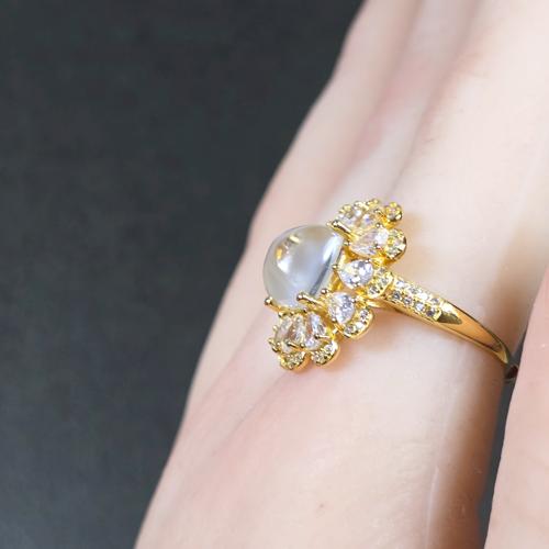 白蝶貝x天然水晶 リング 白蝶貝 天然水晶 指輪 シュガーローフ 