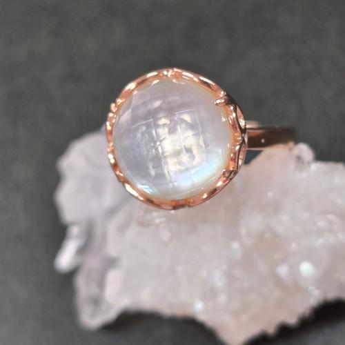 マザーオブパールx天然水晶 リング マザーオブパール 天然水晶 指輪 