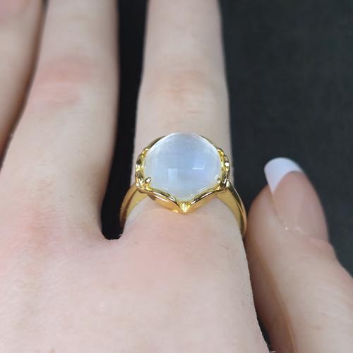 マザーオブパールx天然水晶　リング　マザーオブパール　天然水晶　指輪　ゴールド　ふりふりの画像