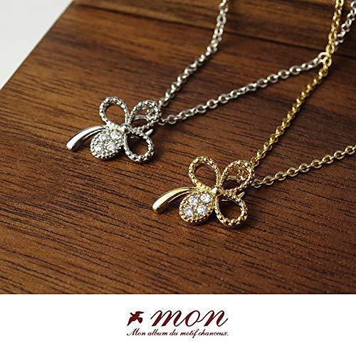 セール オンライン モン Mon 四つ葉のクローバー シルバー 925 ネックレス ゴールド レディース キュービックジルコニア ゴール 格安特販 Advance Com Uy