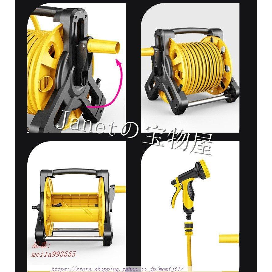 ホースリール フルカバー 洗車 花壇 散水ホース ノズル ホーストロー水まき ガーデニング フルカバー 庭 花 花壇 水やりホース 花壇 壁掛け式 園芸 Moi1a Momi Shop