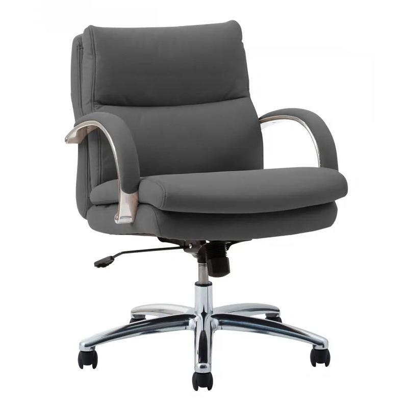 【美品】Glant デスクチェア グレー (肘付き キャスター) オフィスチェア グラント Glant (ロータイプ シルキーファイバー