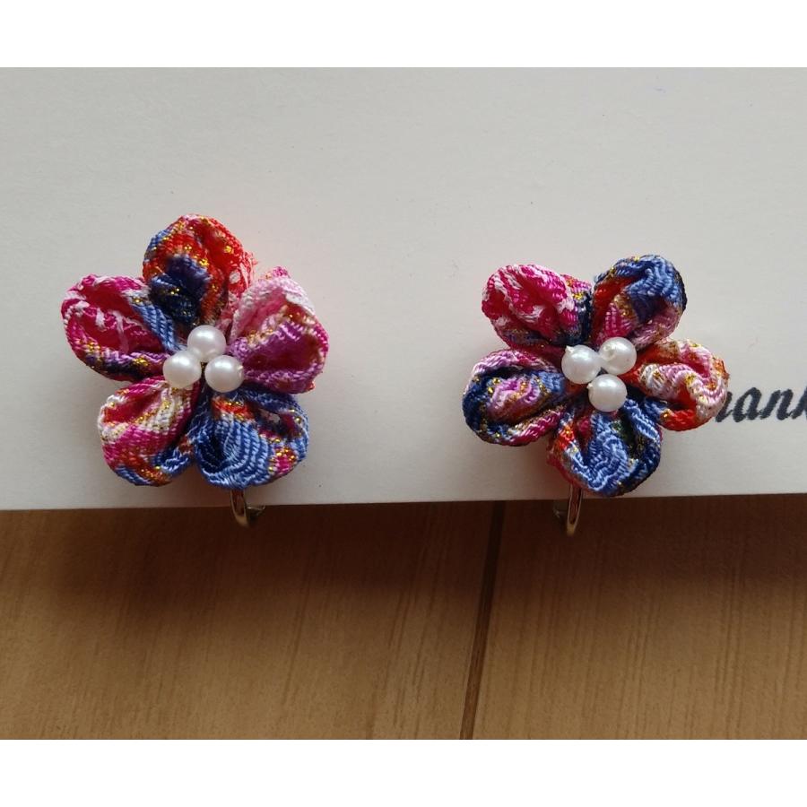 イヤリング ピアス つまみ細工 着物 和装 成人式 七五三 E Bluepinksakura ベビー服 Mommys Dream 通販 Yahoo ショッピング