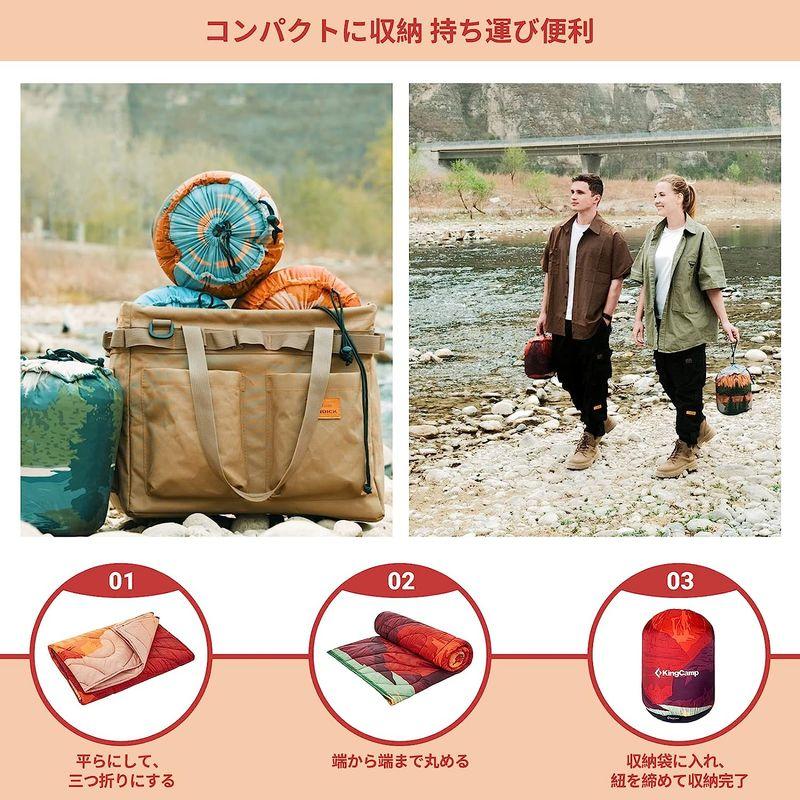 激安大特価！】【激安大特価！】KingCamp キャンプ用ブランケット マルチブランケット 200x145cm 大判 厚手 保温 超軽量 防水  スナップボタン付き 連結可 物干し竿、ロープ