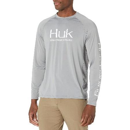 おしゃれに決めようHUK メンズ パースーツ 通気性のある長袖シャツ X-Large グレイ