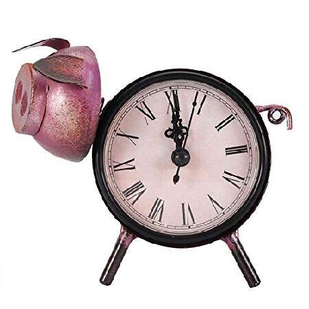 時計もインテリアDiyeeni デスクトップ時計 ローマ数字 レトロ 豚像時計 装飾フレーム時計 ホームオフィス装飾 友人へのギフトに クラスメートに