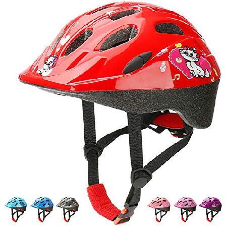 おしゃれにきめたいKAMUGO Kids Bike Helmets, Toddle Helmet for Ages 2-7 Boys Girls, Adjustable Multi-Sport Skating Scooter Bicycle Helmet with Cartoon Designs