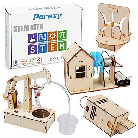 プレゼントに4 Set STEM Kits, Science Experiment Building Kit, STEM Projects for Kids Ages 8-12, Wooden 3D Puzzles, Educational Building Toys, Gifts for 8,9,10,11,
