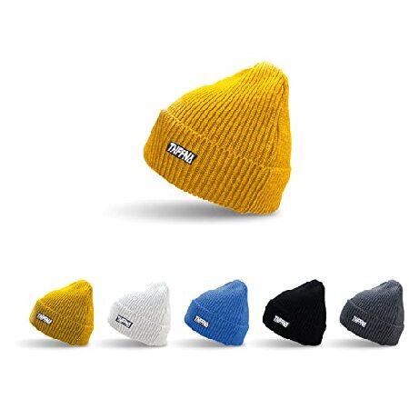 冬のアイテムTNFFNA Beanie Cap Knit Cuffed Beanie Hat Winter Thermal Ski Cap Daily Skating Hat for Men Women (Yellow)