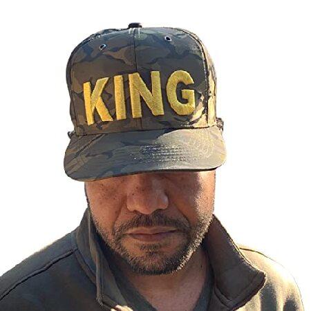 機能性豊に！おしゃれに決めようPopfizzy King Hat, Men’s Nylon Olive Camo Hip Hop Baseball Caps, King Snapback Hat, Rapper Cap, Hip Hop Apparel for Men (King 2)