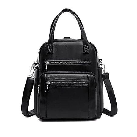 機能性豊に！おしゃれに決めようBackpack Purse for Women Fashion Leather Ladies Rucksack Convertible Shoulder Handbags Travel Backpack with Adjustable Strap (B Style - Black)
