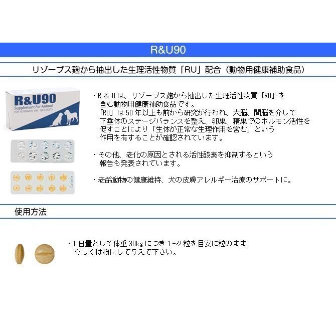 共立製薬 R&U90 犬用 10粒×3シート (30粒) 送料無料（ポスト投函便