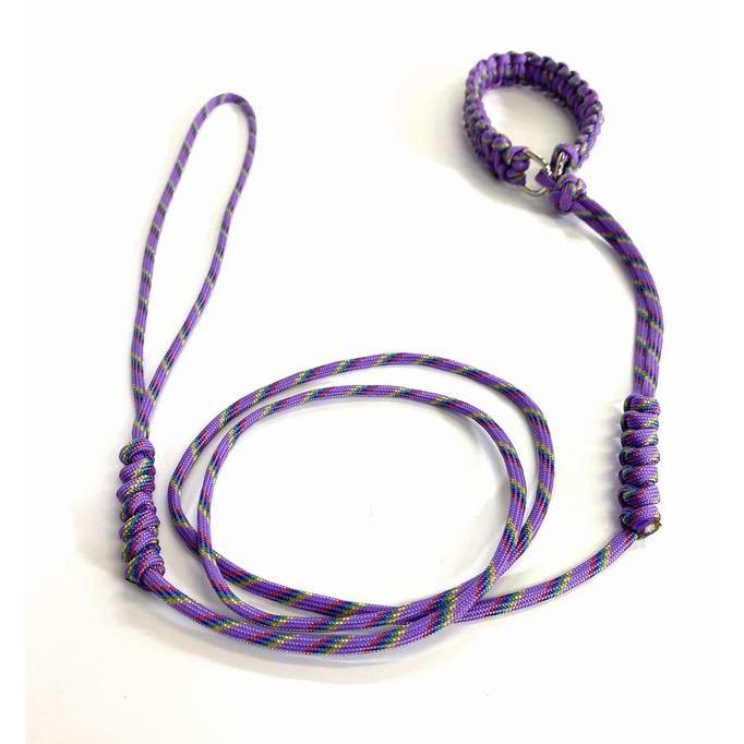 PARACORD CALLAR パラシュートコード オールインワン 首輪リード一体型（カラー：C パープルカモフラ ） 超小型犬〜小型犬 送料無料（ポスト投函便）｜momo-tail｜02