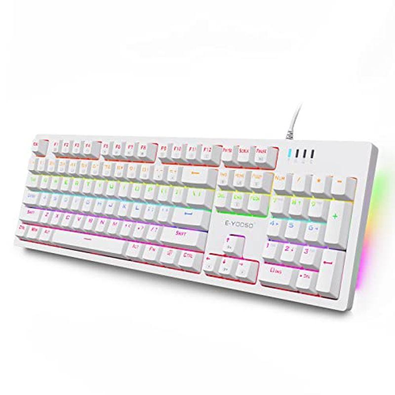 楽ギフ のし宛書 E元素104キーゲーミングキーボード 赤軸 メカニカル式キーボード 英語us配列 7色ledバックライト 抗干渉アンチゴーストdiyスワップ Whitesforracialequity Org